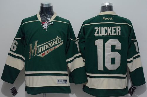 Wild #16 Jason Zucker Green Stitched Jersey
