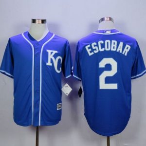 Royals #2 Alcides Escobar Blue Alternate 2 New Cool Base Stitched Jersey