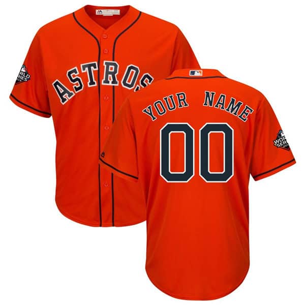 Houston Astros Customized Majestic Orange 2019 World Series Bound Official Cool Base Custom Stitched Jersey