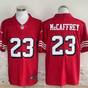 San Francisco 49ers #23 Christian McCaffrey Red Vapor Untouchable Limited Stitched Jersey