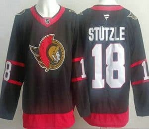 Ottawa Senators #18 Tim Stutzle Black Authentic Jersey