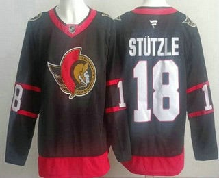 Ottawa Senators #18 Tim Stutzle Black Authentic Jersey