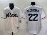 Miami Marlins #22 Sandy Alcantara White Cool Base Stitched Jersey