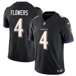 Baltimore Ravens #4 Zay Flowers Black 2023 F.U.S.E. Vapor Limited Stitched Jersey