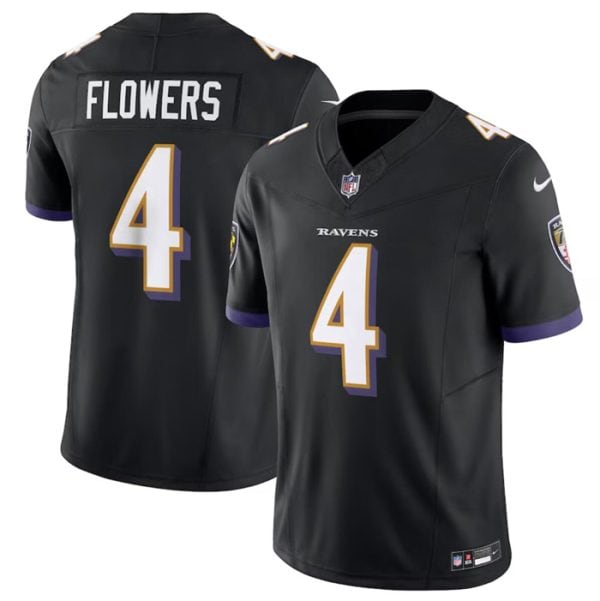 Baltimore Ravens #4 Zay Flowers Black 2023 F.U.S.E. Vapor Limited Stitched Jersey