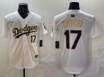 Los Angeles Dodgers #17 Shohei Ohtani White Gold Limited Stitched Jersey