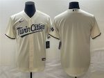 Minnesota Twins Blank Cream Cool Base Stitched Jersey