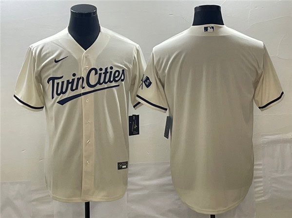 Minnesota Twins Blank Cream Cool Base Stitched Jersey