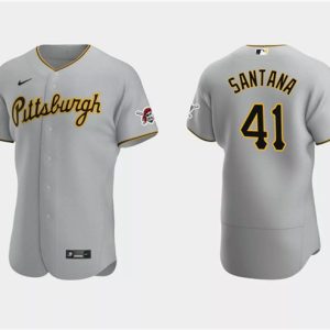 Pittsburgh Pirates #41 Carlos Santana Gray Flex Base Stitched Jersey