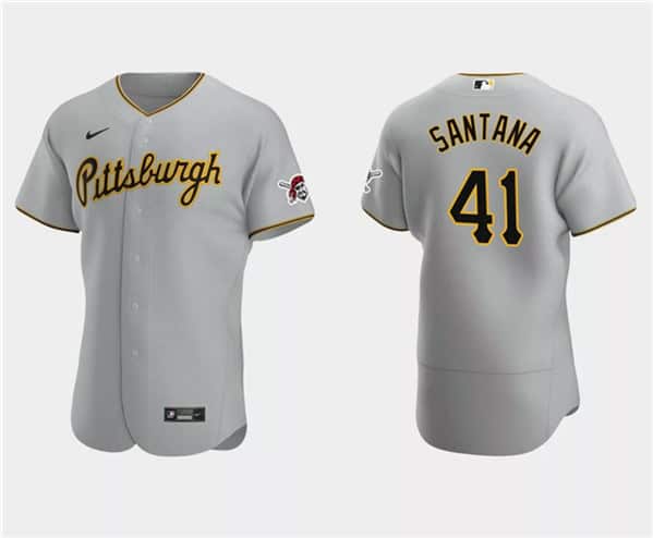 Pittsburgh Pirates #41 Carlos Santana Gray Flex Base Stitched Jersey