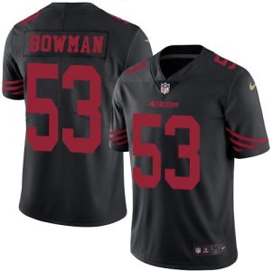 49ers #53 NaVorro Bowman Black Stitched Limited Rush Nike Jersey