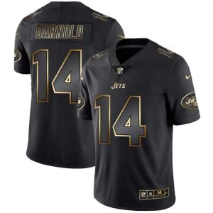 New York Jets #14 Sam Darnold 2019 Black Gold Edition Stitched Jersey