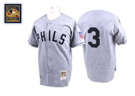 Mitchell And Ness 1942 Phillies #3 Chuck Klein Grey Stitched Jersey