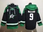 Dallas Stars #9 Mike Modano Black Green Lace-Up Pullover Hoodie