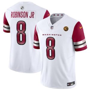 Washington Commanders #8 Brian Robinson Jr. White 2023 F.U.S.E. With John Madden Patch Vapor Limited Stitched Jersey