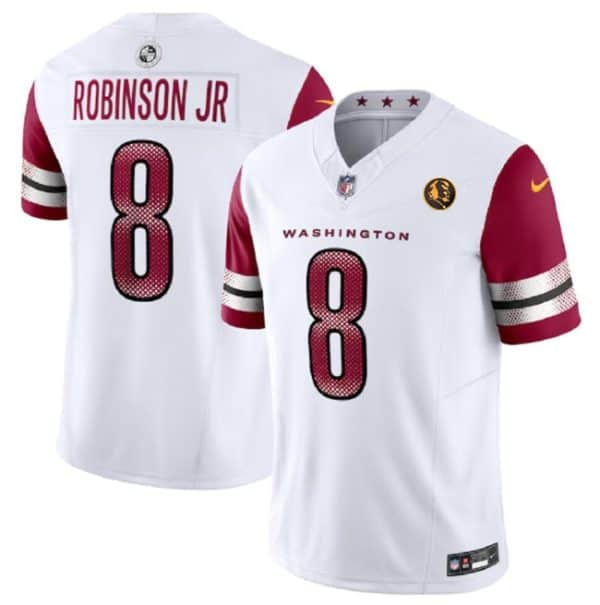 Washington Commanders #8 Brian Robinson Jr. White 2023 F.U.S.E. With John Madden Patch Vapor Limited Stitched Jersey