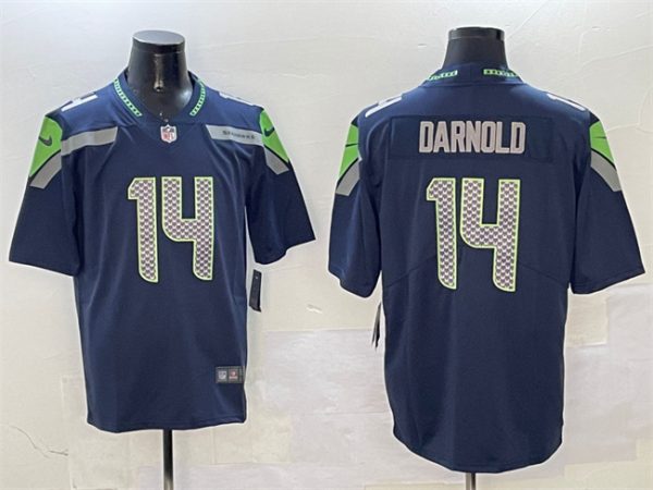 Seattle Seahawks #14 Sam Darnold Navy 2025 Vapor Limited Stitched Jersey