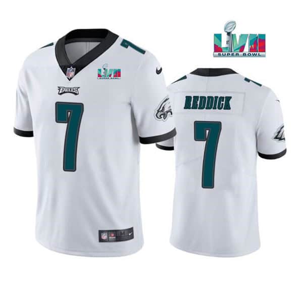 Philadelphia Eagles #7 Haason Reddick White Super Bowl LVII Patch Vapor Untouchable Limited Stitched Jersey