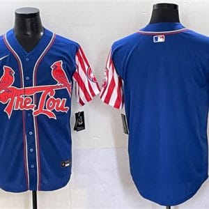 St. Louis Cardinals Blank Royal Independence Day Vapor Premier Limited Stitched Jersey
