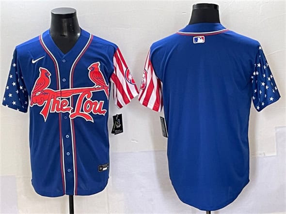 St. Louis Cardinals Blank Royal Independence Day Vapor Premier Limited Stitched Jersey
