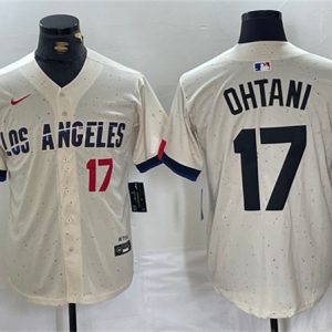Los Angeles Dodgers #17 Shohei Ohtani Cream Stitched Jersey