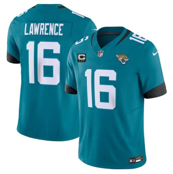 Jacksonville Jaguars #16 Trevor Lawrence Teal 2023 F.U.S.E With 3- Star C Patch Vapor Untouchable Limited Stitched Jersey