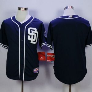 Padres Blank Dark Blue Cool Base Stitched Jersey