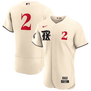 Texas Rangers #2 Marcus Semien Cream 2023 City Connect Flex Base Stitched Jersey