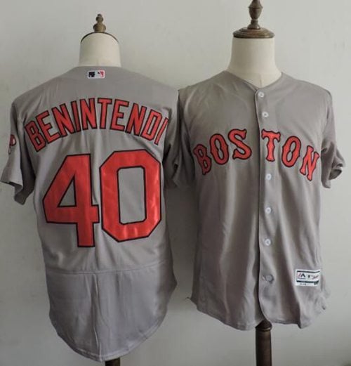 Red Sox #40 Andrew Benintendi Grey Flexbase Authentic Collection Stitched Jersey