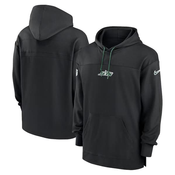 New York Jets Black Performance Pullover Hoodie