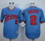 Twins #2 Brian Dozier Light Blue 1984 Turn Back The Clock Stitched Jersey