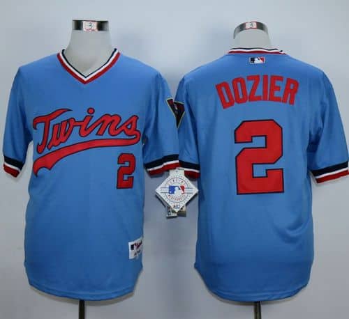 Twins #2 Brian Dozier Light Blue 1984 Turn Back The Clock Stitched Jersey