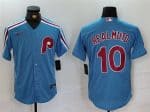 Philadelphia Phillies #10 J.T. Realmuto Blue Cool Base Stitched Jersey