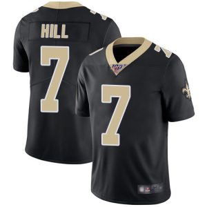New Orleans Saints 100th #7 Taysom Hill Black Rush Limited Stitched Jersey