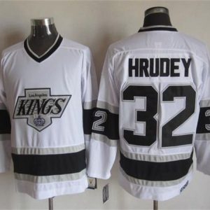 Kings #32 Kelly Hrudey White CCM Throwback Stitched Jersey