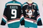 Anaheim Ducks #9 Paul Kariya Black Teal 2024-25 Stitched Jersey