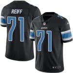 Lions #71 Riley Reiff Black Stitched Limited Rush Nike Jersey