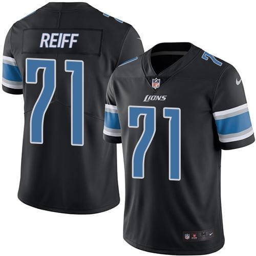 Lions #71 Riley Reiff Black Stitched Limited Rush Nike Jersey