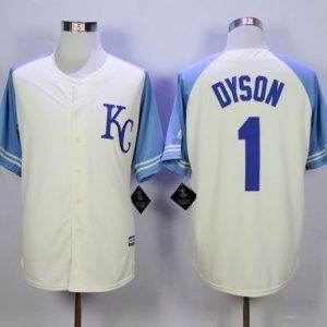 Royals #1 Jarrod Dyson Cream Exclusive Vintage Stitched Jersey