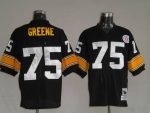 Mitchell Ness Steelers #75 Joe Greene Black Stitched Throwback Jersey