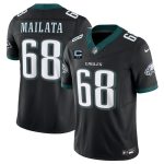 Philadelphia Eagles #68 Jordan Mailata Black 2025 F.U.S.E. With 2-Star C Patch Vapor Untouchable Limited Throwback Stitched Jersey