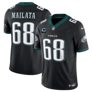 Philadelphia Eagles #68 Jordan Mailata Black 2025 F.U.S.E. With 2-Star C Patch Vapor Untouchable Limited Throwback Stitched Jersey
