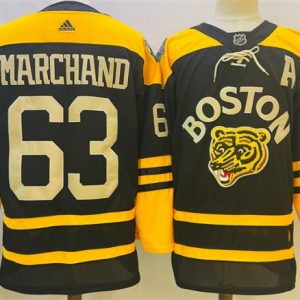 Boston Bruins #63 Brad Marchand Black Classic Primegreen Stitched Jersey