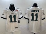 Philadelphia Eagles #11 A.J. Brown White 2025 Super Bowl LIX Patch Vapor Untouchable Limited Stitched Jersey