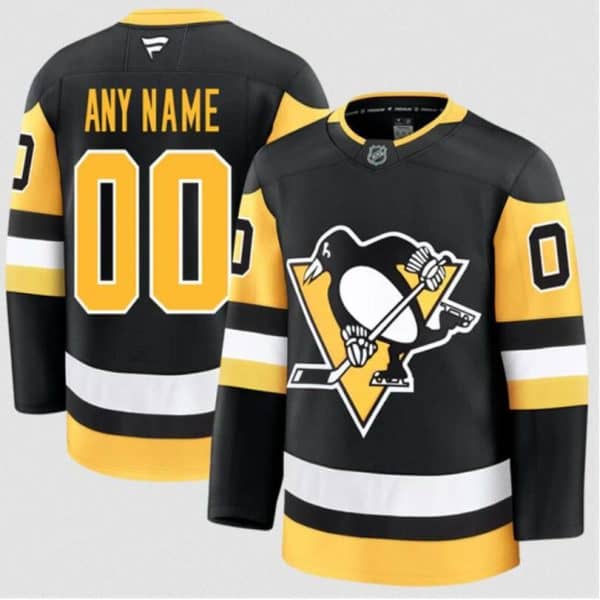 Pittsburgh Penguins Custom Black 2024-25 Home Stitched Jersey