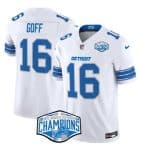 Detroit Lions #16 Jared Goff White 2024 NFC North Champions F.U.S.E. Vapor Limited Stitched Jersey