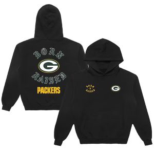 Green Bay Packers Black Born X Raised Unisex Pullover Hoodie
