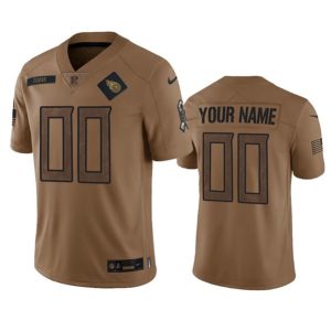 Tennessee Titans Custom Brown 2023 Salute To Service Stitched Jersey