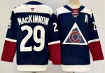 Colorado Avalanche #29 Nathan MacKinnon Navy 2024-25 Alternate With A Patch Stitched Jersey