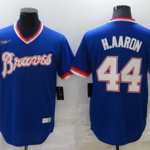 Atlanta Braves #44 Hank Aaron Royal Cool Base Stitched Jersey